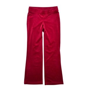 Juicy Couture Velour Pants Women's Medium Red Y2K Flare‎ Leg Stretch